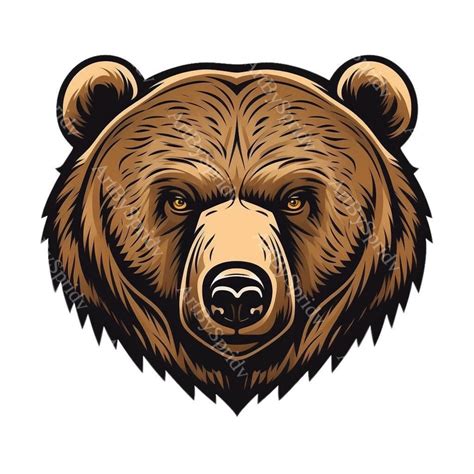 Majestic Grizzly Bear Clipart - Detailed Bear Illustration PNG, Perfect ...