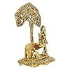 Buy eCraftIndia Lord Krishna Playing Flute Under Tree with Golden Cow ...