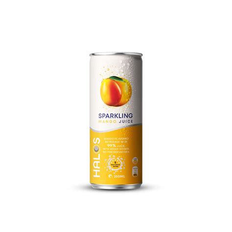 330Ml HALOS Sparkling Mango Juice - Sparkling Fruit Juice with No ...