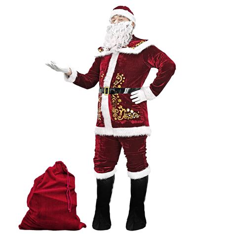 KatchOn Deluxe Velvet Santa Suit for Adults - 11 Pieces | Santa ...