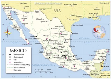 Administrative Map of Mexico - Nations Online Project