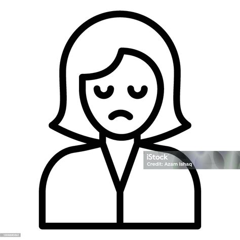 Disappointed Girl Face Design Female Sad Avatar Pensive Face With A ...