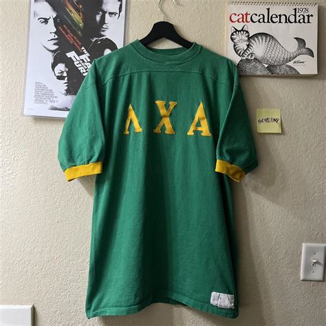 Vintage 90s Lambda Chi Alpha Frat Russell Shirt •... - Depop
