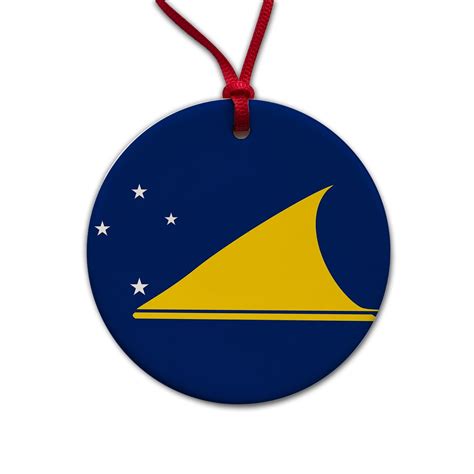 Tokelau Country Flag Christmas Tree Holiday Round Ceramic Ornament - Walmart.com