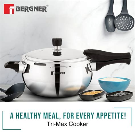 Trimax ORB Tri-Ply Stainless Steel Outer Lid Pressure Cooker With Glas