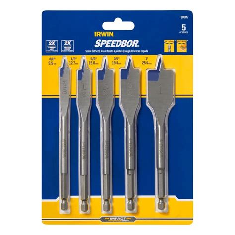 IRWIN 5-Piece x 6-in Woodboring Spade Drill Bit Set 88885 at Lowes.com