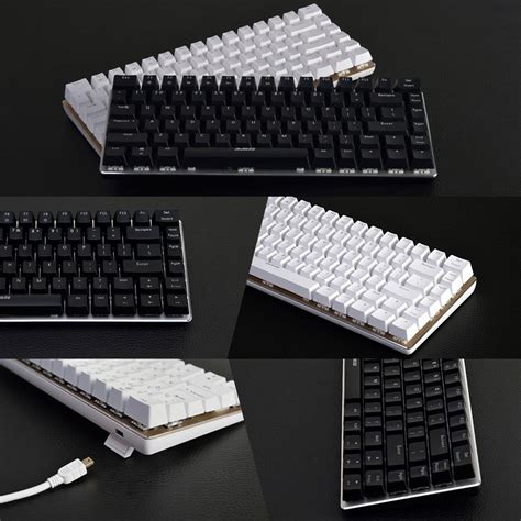AJAZZ Mechanical Keyboard Portable 82 Keys Black Switches-White-No Lig ...