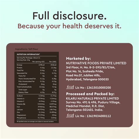 TEFF FLOUR | 500G - Fibre-rich and Gluten-free - Nourish You