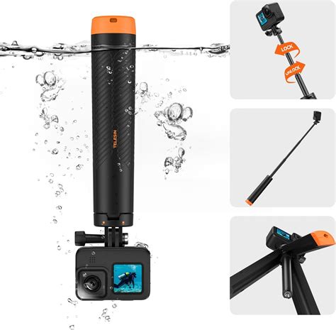 Amazon.com: GEPULY 9''-27''Waterproof Selfie Stick Floating Hand Grip ...