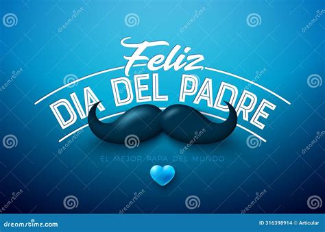 Giornata Felice Saluto Con Carta Con Baffi E Cuore Di Sfondo Blu Scuro ...