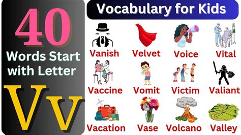 Letter V words for Kids - V Letter Words - English Vocabulary - Learn ...