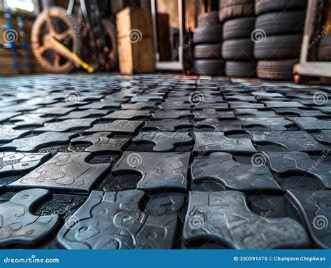 Interlocking Rubber Tile Flooring with Geometric Puzzle Pattern in ...