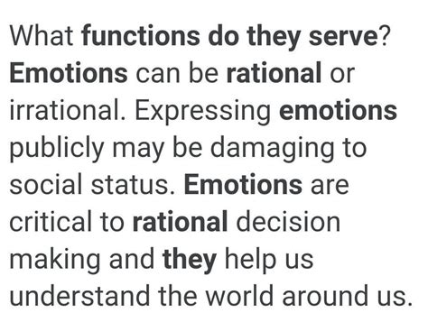 Are emotions rational? What functions do they serve? - Brainly.in