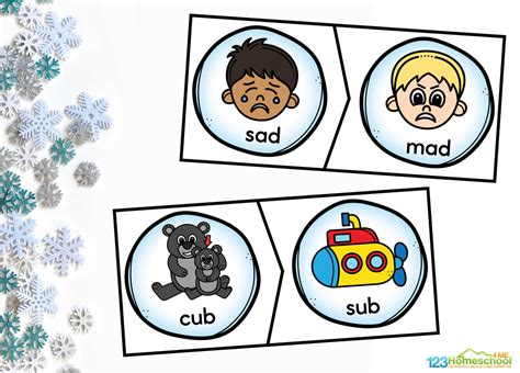Snowball Rhymes - Match the Rhyming Words Winter Activity