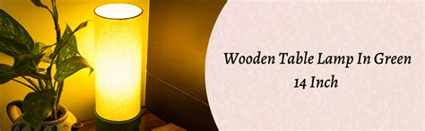Buy ExclusiveLane 'Green' Wooden Home Decorative Bedside Table Lamp for ...