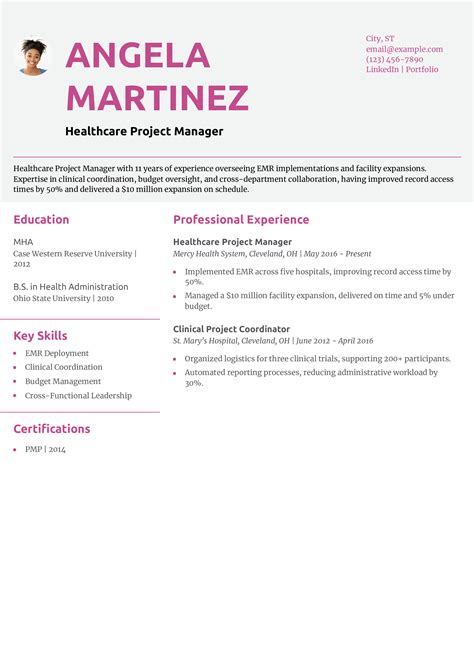 Project Manager Resume 的图像结果