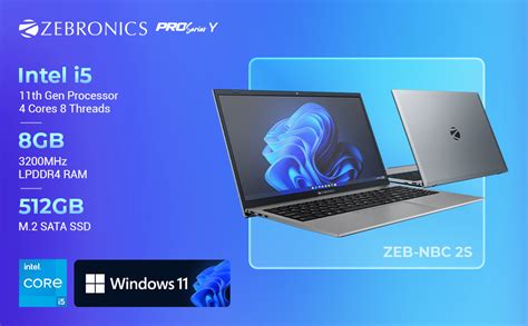 ZEBRONICS PRO Series Y NBC 2S, Intel Core 11th Gen i5 Processor 8GB RAM ...