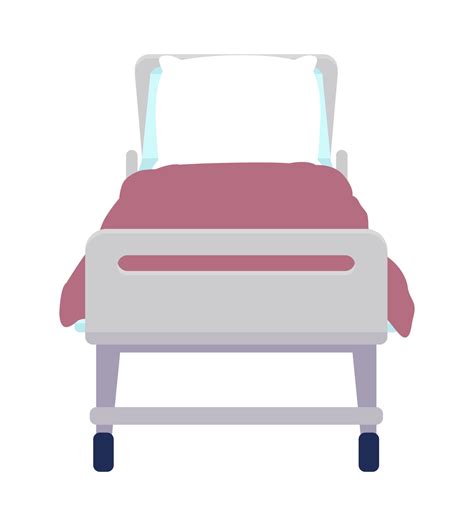 Hospital bed semi flat color vector object. Editable element. Full ...