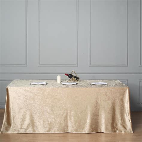 Buy 90" x 156" | Champagne | Premium Velvet Rectangle Tablecloth - Pack ...