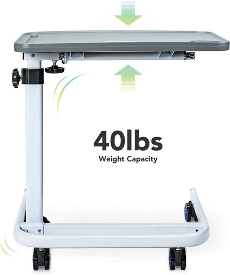 Buy OasisSpace Overbed Table, Hospital Bed Table with Holder ...