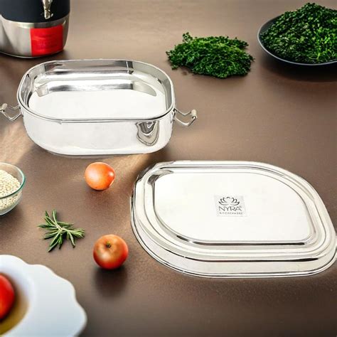 Nyra ® Stainless Steel Double Decker Lunch Box | Eco – Friendly Food C ...