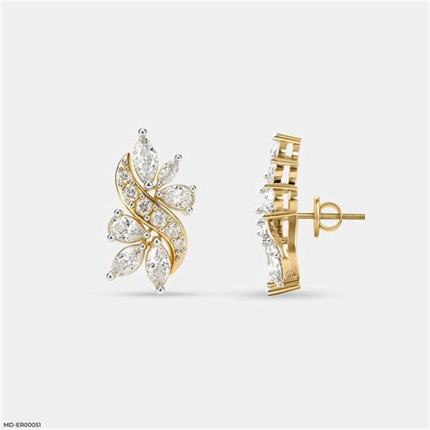 The Marquise Petal Earrings 14K Yellow Gold – Maiora Diamonds