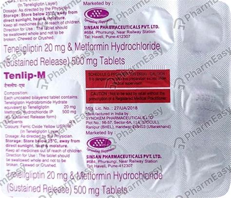 Buy Tenedip M Tablet 10 No'S Online at Flat 15% OFF | PharmEasy
