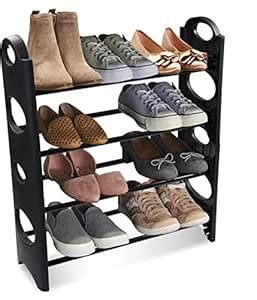 R S Multipurpose Heavy Metal Rustproof Shoe Rack / Book Shelf 4 Shelves ...