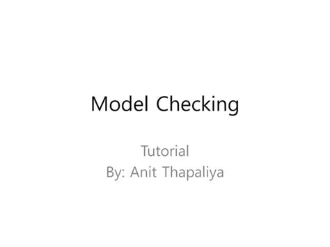 Image result for Model-Checking Examples