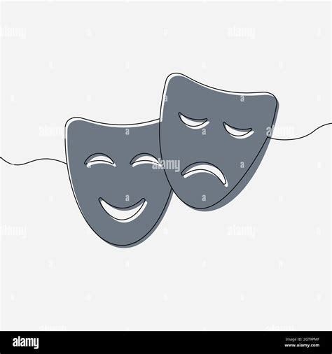 Theater mask symbols vector, sad and happy concept. Comedy and tragedy ...