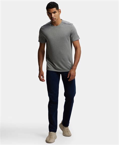 Buy Recycled Microfiber Elastane Stretch Half Sleeve Round Neck T-Shirt ...