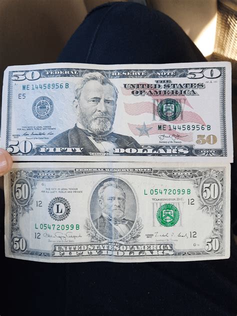 Here's a current year $50 bill and a 1990 $50 bill. : r/mildlyinteresting