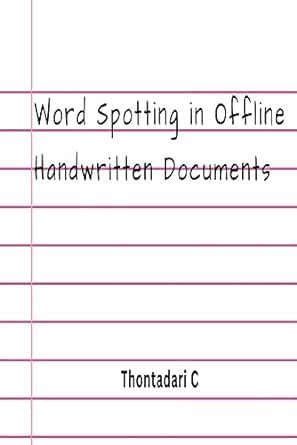 Buy Word Spotting in Offline Handwritten Documents Book Online at Low ...