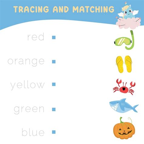 Traceer en combineer woorden met afbeeldingen. Oefening voor kinderen ...