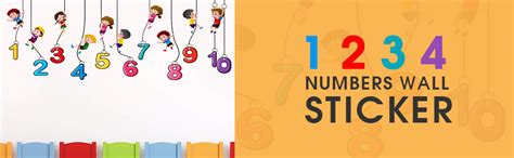 Luke and Lilly 1,2,3,4 Number Kids Wall Sticker(PVC Vinyl,60cm x160cm ...
