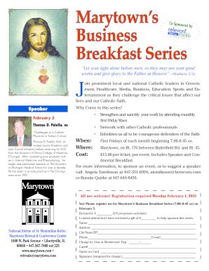Fillable Online Marytowns Business Breakfast Series Fax Email Print ...