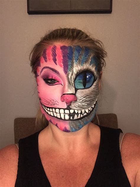 Halloween makeup Cheshire Cat | Cat halloween makeup, Wonderland makeup ...