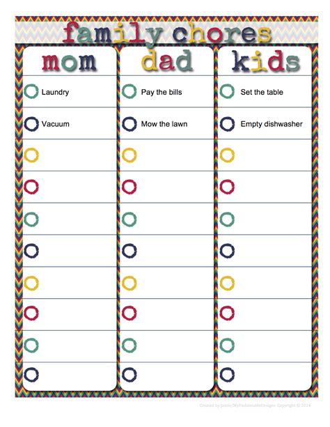 How To Make A Chore Chart For The Whole Family at Carl Buteau blog