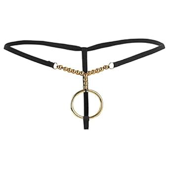 Buy XENZA Men's Sexy String Thong with Golden Ring and Beads G-String ...