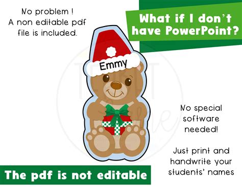 Editable Christmas Bear Cubby Tags | Winter Cubby Name Tags | Made By ...