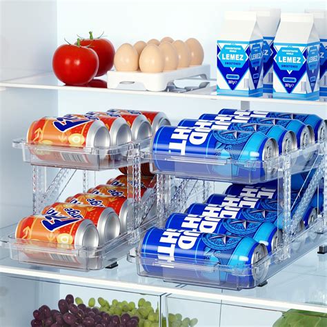 Double Layers Soda Can Fridge Storage Organisers, Automatic Drink Can ...