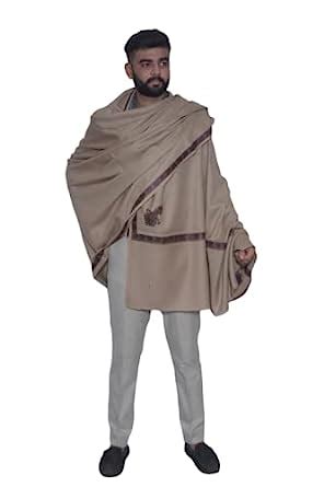 Buy Kashmiri Classic Multi Head Border Men Shawl Cream Men Lohi Woolen ...