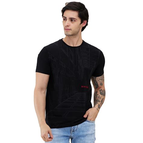 Being Human Mens-Top Crew Neck Black Sulpher