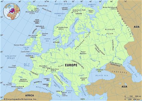Europe Map With Physical Features Unit 1 Geography Of Europe 6th