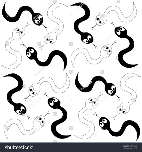 Black White Snakes Pattern Tile Stock Vector (Royalty Free) 382736122 ...
