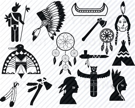 Native Americans Clipart 21 Native American Indian Designs Silhouette