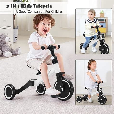 Buy GYMAX 3 in 1 Kids Trike, Folding Baby Tricycle with Adjustable ...