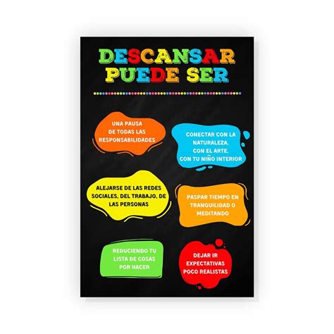 Descanso Salud Mental Poster in Spanish Emotional Wellbeing Mental ...