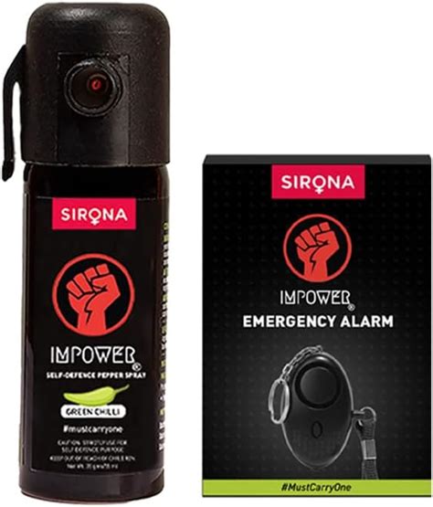 IMPOWER Self Defence Emergency Alarm in Keychain with Green Chilli ...