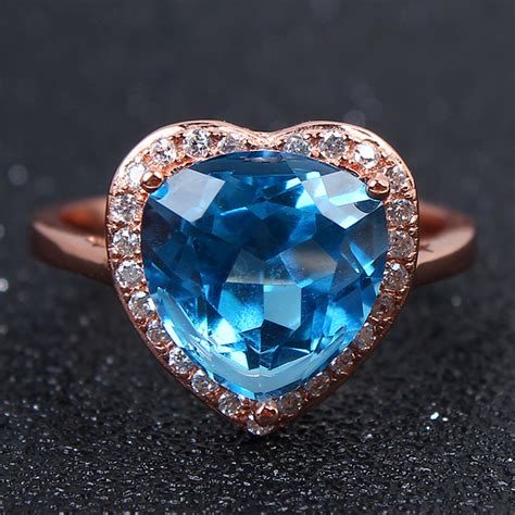 JZ121 蓝色海洋之心托帕石戒指 3.38克 佰卓珠宝－京东珍品拍卖